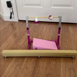 American Girl Gymnastics Set Bar, Balance Beam, and Pink Mat Play Set